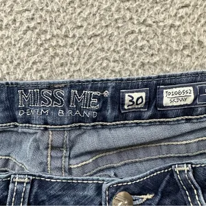 Miss Me Low Rise Skinny Jeans Gold Sequin‎ M Pockets Western Women's 30 x 31.5 thumbnail 4