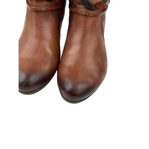 *Pikolinos Heeled Ankle Booties Womens Size 40 Brown Leather Zip Braided Strap thumbnail 10