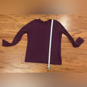 a new day- Burgundy Long Sleeve Blouse Size L thumbnail 8