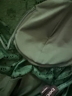 bebe Dark Green Lace Maxi Slip Dress thumbnail 14