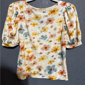 Anthropologie Multicolor Floral Blouse thumbnail 3
