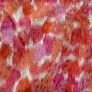 Amanda Uprichard‎ Mini Dress Women’s Size Small Pink Orange Long Sleeve Ruffle thumbnail 6