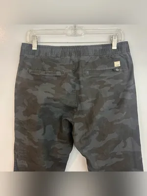 Vuori Ripstop Black/Grey Camo Climber Zipper Drawstring Pants Size Medium thumbnail 6