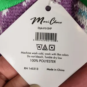 NWT Mari Clare Sherpa Lined Knit Winter Holiday Design No-Slip Slipper Socks thumbnail 5