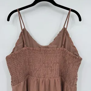 Chelsea 28 Ruched Slip Dress Mauve Size XL Spaghetti Strap Midi Stretch Feminine thumbnail 4