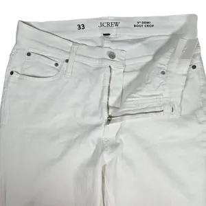 J. Crew 9" demi-boot crop jean in white wash‎ 33 NWT thumbnail 3