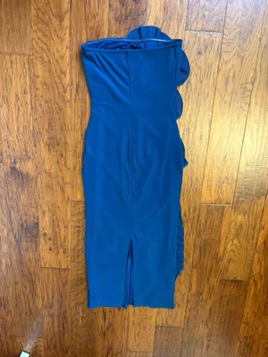 Amazon Blue ruffle Midi dress thumbnail 2