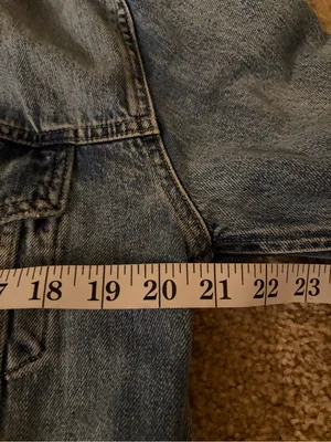 Lucky Brand Women's Boyfriend Trucker Denim Jeans Jacket Distressed Blue small thumbnail 12