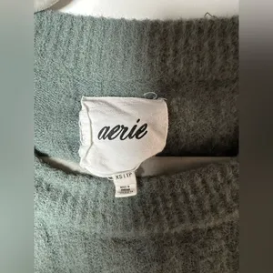 Aerie Ribbed Knit Crewneck Sweater Women’s XS Green Pullover Long Sleeve Cozy‎ thumbnail 6