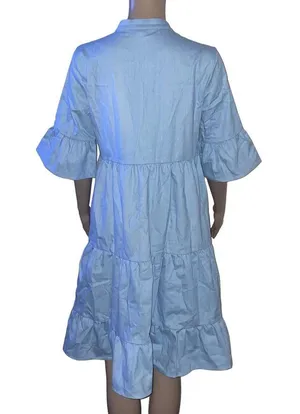 Buttoned front tiered mini dress thumbnail 5