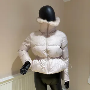 Winter Jacket Short Jacket Coat Trench Overcoat Parka Puffer Fur Collar Bomber thumbnail 4