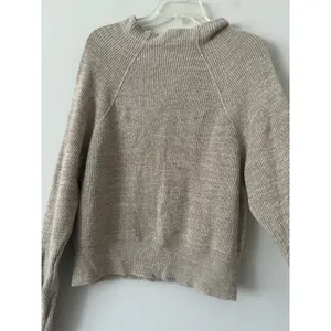 Free People Too Good Heathered Beige Knit Pullover Sweater Size Medium Cozy thumbnail 7