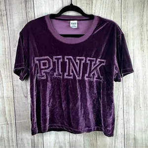 PINK Victoria's Secret Velvet Velour Women's Top - Purple/Plum thumbnail 1
