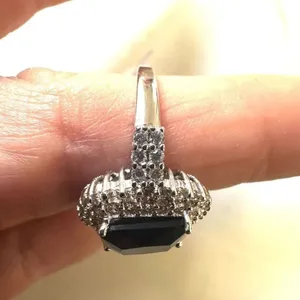 Silver and blue glamorous ring Size 6 thumbnail 5
