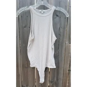 Agolde X Rianne Lightweight Ribbed Bodysuit in Latte Sz Small thumbnail 3