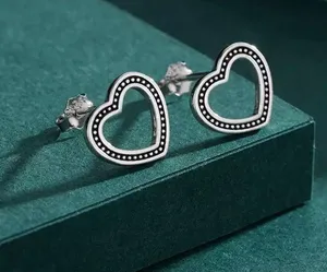 925  Vintage Heart Stud Earrings thumbnail 3