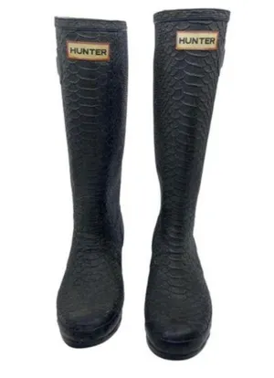 Unisex Hunter Snake Embossed Boots Size US 6M/7F thumbnail 1