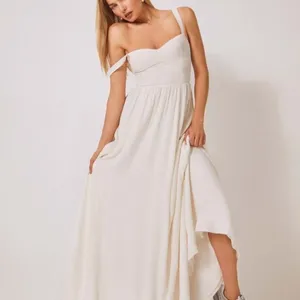 Reformation Hollyhock Dress in Ivory thumbnail 14