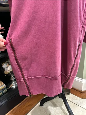 Oli & Hali Washed Pink Hooded Sweatshirt Tunic Dress – Size Large thumbnail 3
