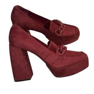 Open Edit in Red Cranberry Slip on Platform Pump Shoes(Size 9.5M) thumbnail 5