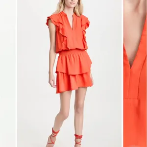 Revolve Amanda uprichard Baretta mini Dress v neck ruffle size small thumbnail 8