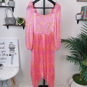 Keepsake the Label One Touch Candy Blossom Pink Floral Pleated Asymmetrical Midi thumbnail 5
