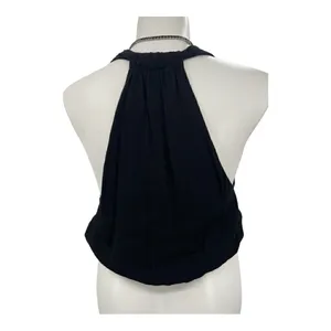 Free People large black halter crossover top thumbnail 3
