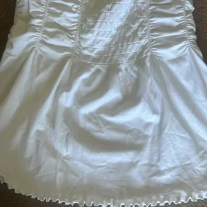 Guess vintage 90’s white strapless body con dress lettuce hem fishtail thumbnail 3