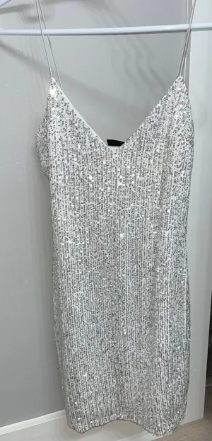 Blanc White Sequin Mini Dress thumbnail 2