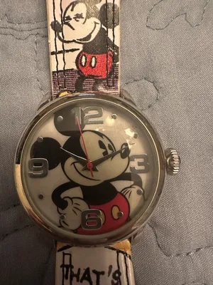 NWOT Disney Mickey Mouse Watch MZB Mck958h15 Silver Case Multicolor Cartoon Band thumbnail 1