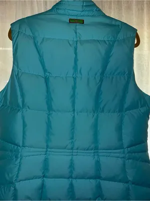 Lilly Pulitzer Puffer Vest Sz XLTeal Blue Down Filled Full Zip Snap Pockets thumbnail 4