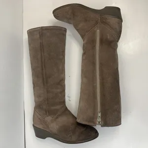 Vtg Brooks Brothers Size 7 Boots Shearling Lined Brown Suede Riding Women's 6075 thumbnail 2