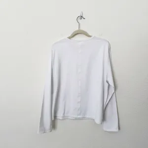 [Athleta] Bright White Supima Cotton Crew Neck Long Sleeve Essential Top Size XL thumbnail 4