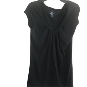 Old Navy Black Twist-Front V-Neck Short Sleeve Top thumbnail 2