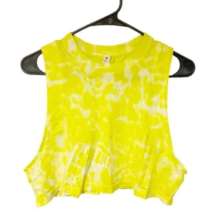 Lululemon All Yours Crop Tank Top Size 4 Yellow Tie Dye Crewneck Sleeveless thumbnail 1