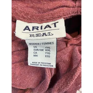 Ariat REAL USA Chest Logo Hoodie Red American Flag Sweatshirt Size XXL thumbnail 5