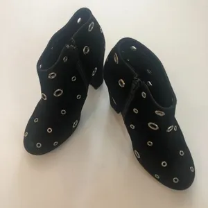 Opening Ceremony Grommet Heel Ankle Boots Black Suede EU 36 thumbnail 2