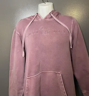 GOAT USA Hoodie Sweatshirt Womens XS Pink Embroidered Logo Fleece Pullover thumbnail 1