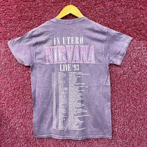 Nirvana In Utero Live 93 Tour Dates & Art Grunge Band Tee S thumbnail 3