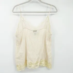 Allison Taylor Womens VTG Vintage Y2K Coquette Lace Trim‎ Cami Top Size XL Cream thumbnail 6