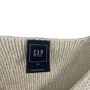 Gap Womens XS V-Neck Sweater‎ Beige Oatmeal Metallic Shimmer Cotton Wool Blend thumbnail 4