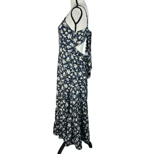 Altar’d State Large Midi Dress Floral V-Neck Tie Back Tiered Adjustable Straps thumbnail 8