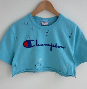 Champion cropped tee with paint splatter details thumbnail 1