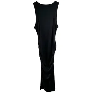 Michael Stars Black Wren Midi Dress with Slit Ribbed Knit Size Medium thumbnail 4