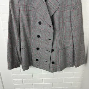 Vintage Jones New York Plaid Herringbone Houndstooth Double Breasted Blazer thumbnail 5