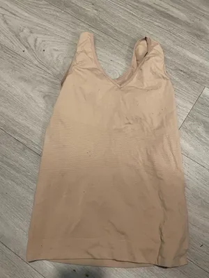 Vanity Fair Beige V-Neck Tank Top thumbnail 1
