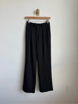 CUTS Essential Pants Black Wide Leg Pintuck Trousers Size 6 thumbnail 2