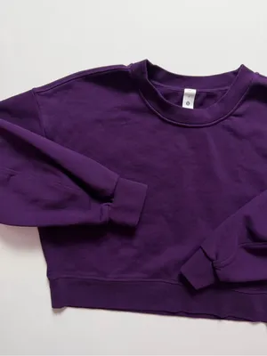 Lululemon Perfectly Oversized Cropped Crew *French Terry, Purple, Size 6 thumbnail 4