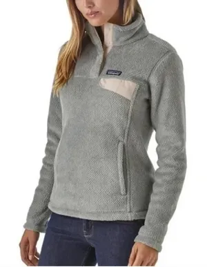 Patagonia t snap gray ivory‎ pocket pullover fleece thumbnail 1