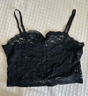Garage Lace Tank Top Black thumbnail 1